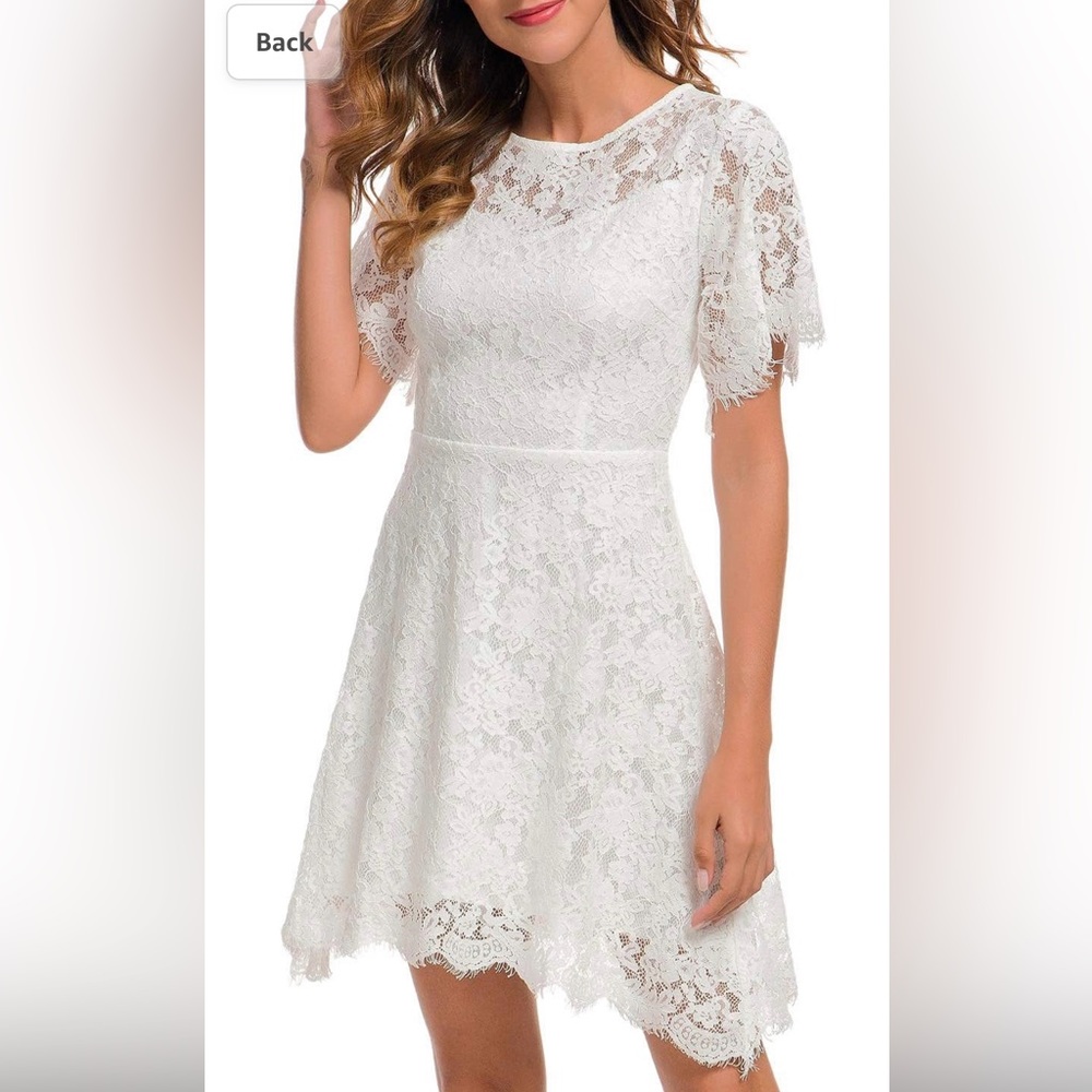 White lace cocktail dress